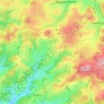 Topografische Karte Eichholz, Höhe, Relief