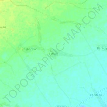 Topografische Karte Bantug, Höhe, Relief