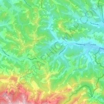 Topografische Karte Pößnitz, Höhe, Relief