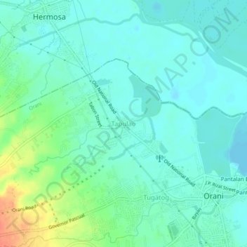 Topografische Karte Tapulao, Höhe, Relief