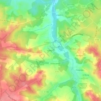 Topografische Karte Le Bourg, Höhe, Relief