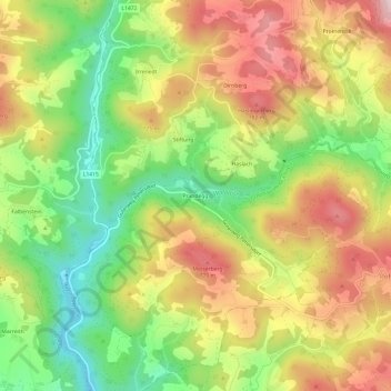 Topografische Karte Prandegg, Höhe, Relief