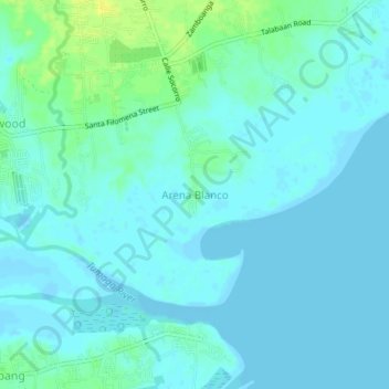 Topografische Karte Arena Blanco, Höhe, Relief