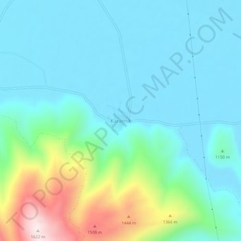 Topografische Karte Karamık, Höhe, Relief