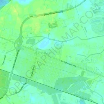 Topografische Karte Ottawa Estates, Höhe, Relief