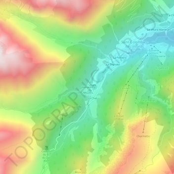Topografische Karte Valmaure, Höhe, Relief