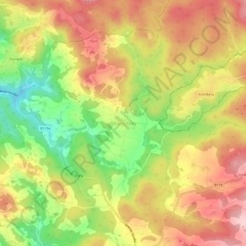Topografische Karte Ottenschlag, Höhe, Relief