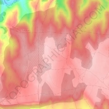 Topografische Karte Mandre, Höhe, Relief