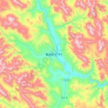 Topografische Karte Shamda, Höhe, Relief