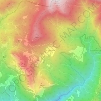 Topografische Karte Campaiana, Höhe, Relief
