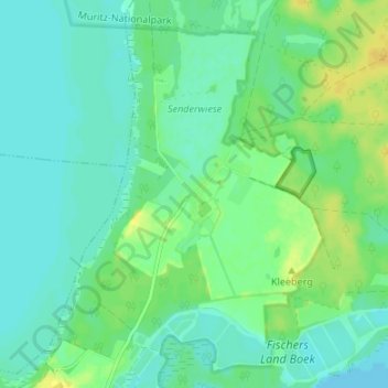 Topografische Karte Boek, Höhe, Relief