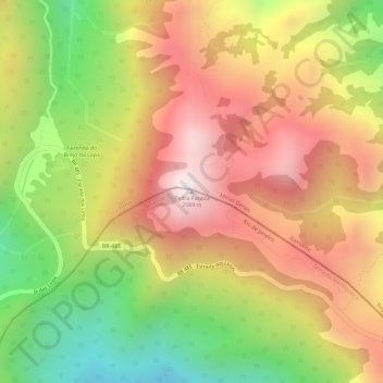 Topografische Karte Pedra Furada, Höhe, Relief