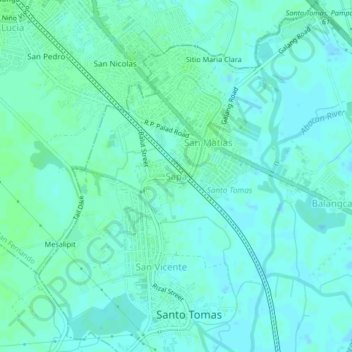 Topografische Karte Sapa, Höhe, Relief