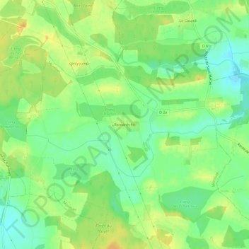 Topografische Karte Romanèche, Höhe, Relief