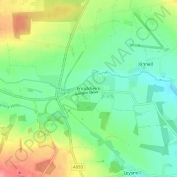 Topografische Karte Friockheim, Höhe, Relief