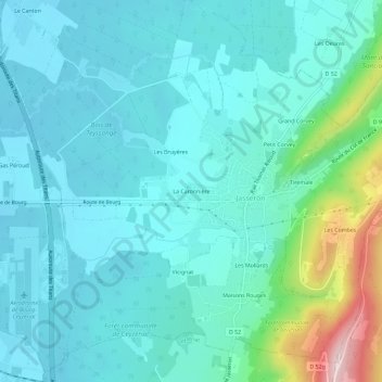 Topografische Karte La Caronnière, Höhe, Relief