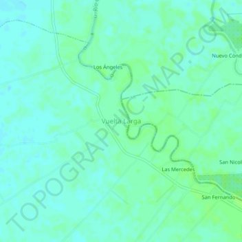 Topografische Karte Vuelta Larga, Höhe, Relief