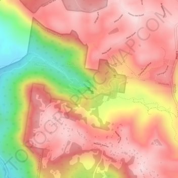 Topografische Karte Kondalilla Falls, Höhe, Relief