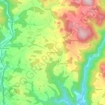 Topografische Karte Kriechmayrdorf, Höhe, Relief