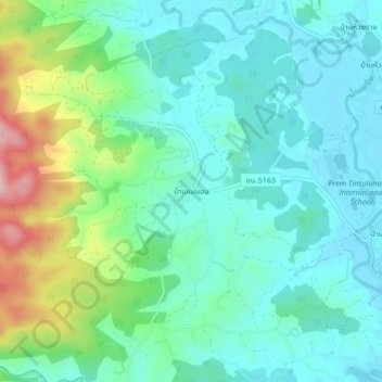 Topografische Karte Ban Mae Aen, Höhe, Relief