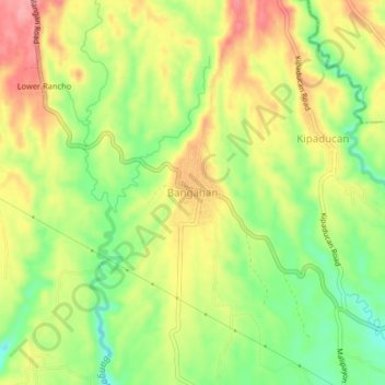Topografische Karte Bangahan, Höhe, Relief