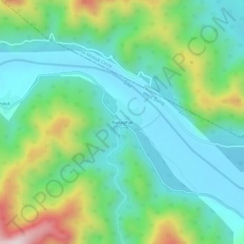 Topografische Karte Ranaghat, Höhe, Relief