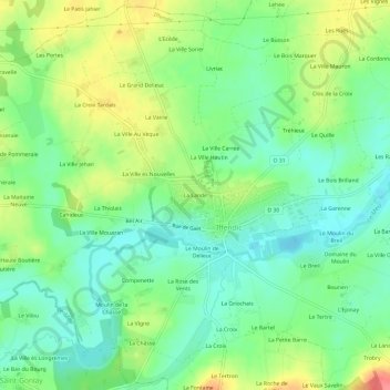 Topografische Karte La Lande, Höhe, Relief