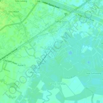 Topografische Karte Balantacan, Höhe, Relief