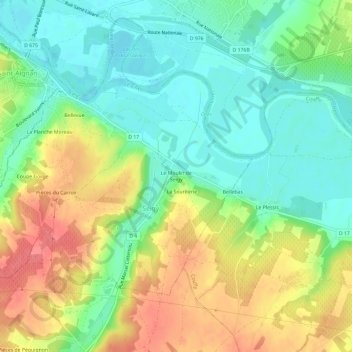 Topografische Karte Le Moulin de Seigy, Höhe, Relief