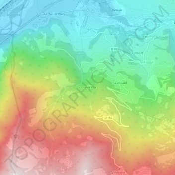 Topografische Karte La Bonne eau, Höhe, Relief