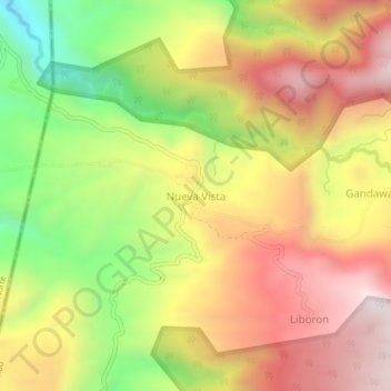 Topografische Karte Nueva Vista, Höhe, Relief
