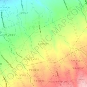 Topografische Karte Carasuchi, Höhe, Relief