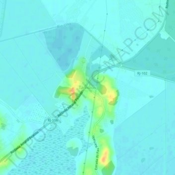 Topografische Karte Tamoios, Höhe, Relief