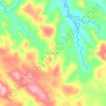 Topografische Karte Tanawan, Höhe, Relief