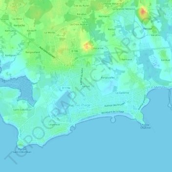 Topografische Karte Kerlois, Höhe, Relief