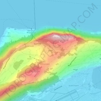 Topografische Karte Trogen, Höhe, Relief