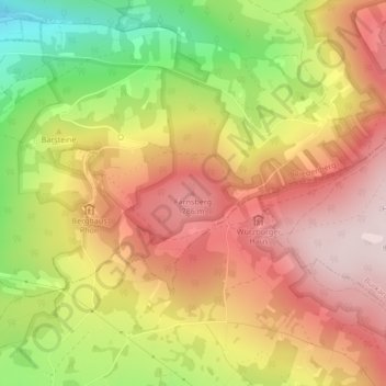 Topografische Karte Farnsberg, Höhe, Relief