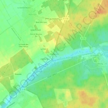 Topografische Karte l'Ormetrou, Höhe, Relief