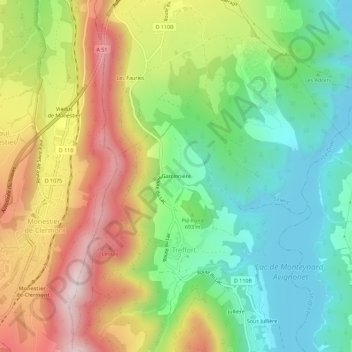 Topografische Karte Garcinnière, Höhe, Relief