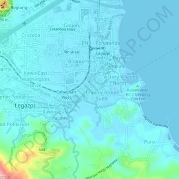 Topografische Karte Cabagñan East, Höhe, Relief