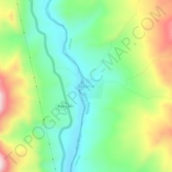 Topografische Karte Betania, Höhe, Relief