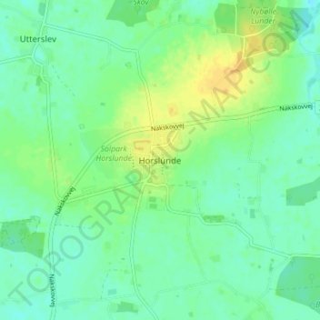 Topografische Karte Horslunde, Höhe, Relief