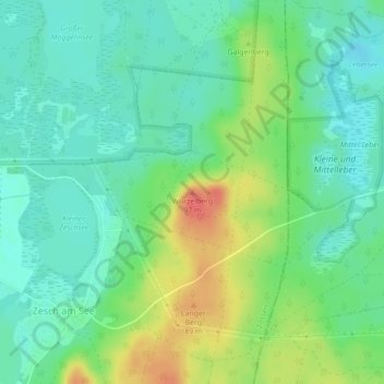 Topografische Karte Wurzelberg, Höhe, Relief