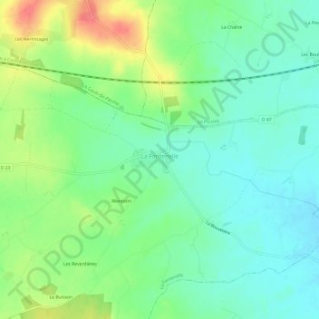 Topografische Karte Le Bourg, Höhe, Relief