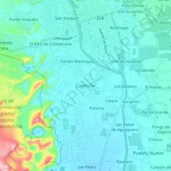 Topografische Karte Cachiche, Höhe, Relief