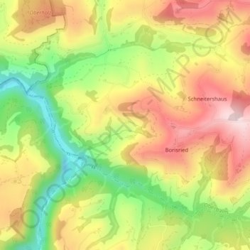 Topografische Karte Zelgisried, Höhe, Relief