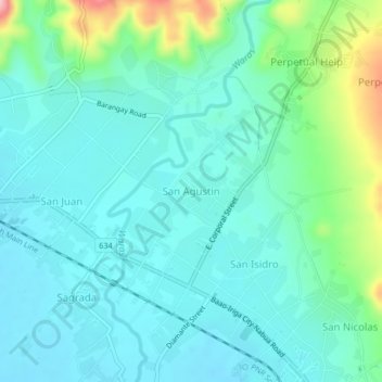 Topografische Karte San Agustin, Höhe, Relief