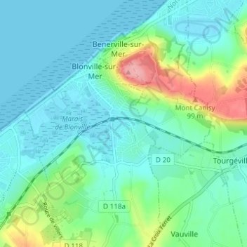 Topografische Karte Lieu Malet, Höhe, Relief