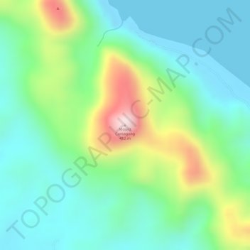 Topografische Karte Mount Camagong, Höhe, Relief