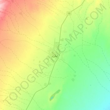 Topografische Karte Layla, Höhe, Relief